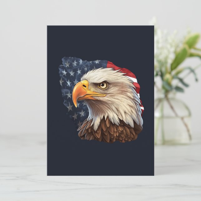 American Flag Bald Eagle Feiertagskarte (Stehend Vorderseite)