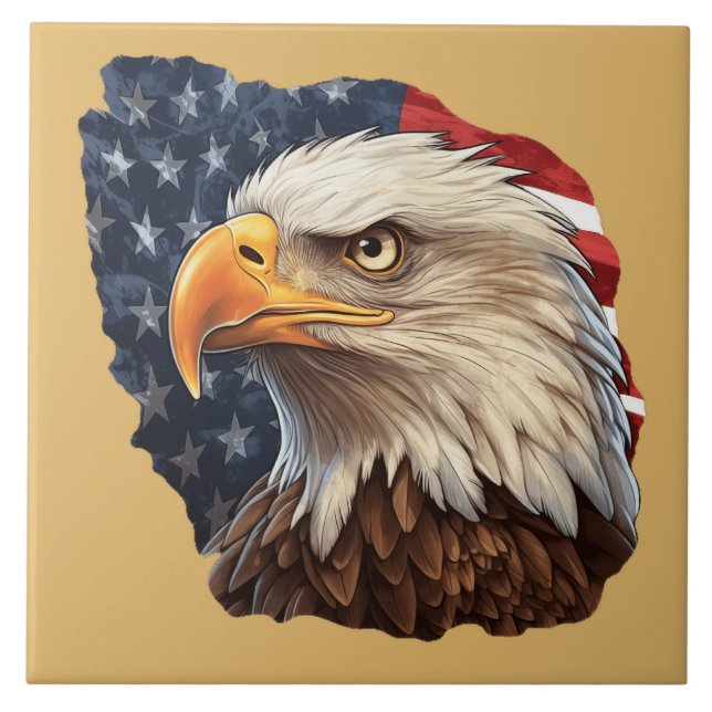 American Flag Bald Eagle Fliese (Vorderseite)