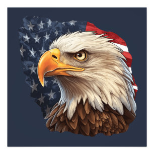 American Flag Bald Eagle Fotodruck