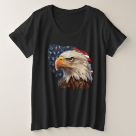 American Flag Bald Eagle Große Größe T-Shirt