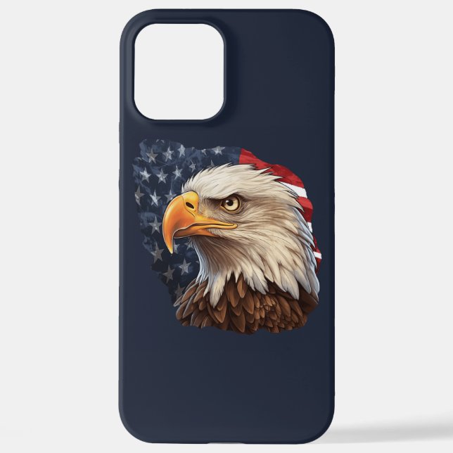 American Flag Bald Eagle iPhone 12 Pro Max Hülle (Rückseite)