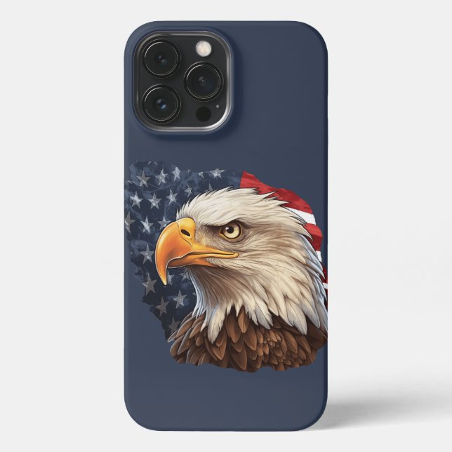 American Flag Bald Eagle iPhone 13 Pro Max Hülle (Rückseite)