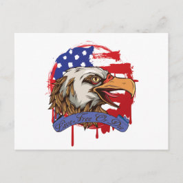 American Flag Bald Eagle Live Free Or Die Postkarte