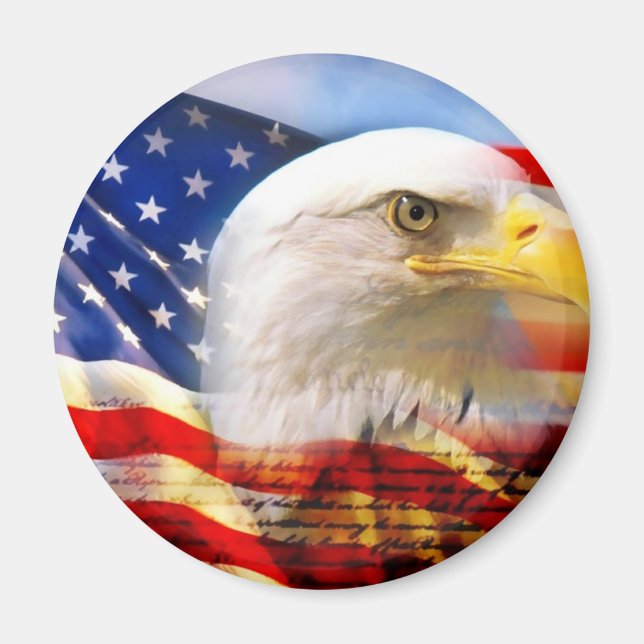 American Flag Bald Eagle Magnet (Vorne)
