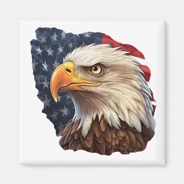 American Flag Bald Eagle Magnet (Vorne)