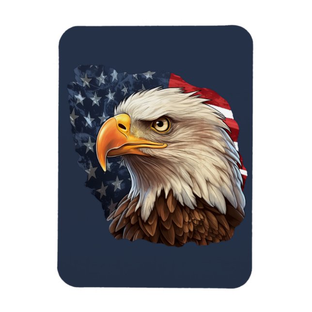 American Flag Bald Eagle Magnet (Vertikal)
