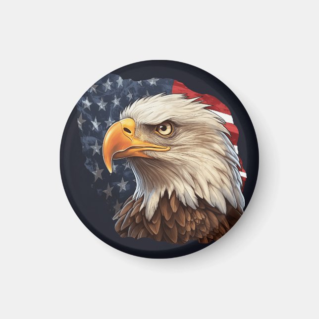 American Flag Bald Eagle Magnet (Vorne)