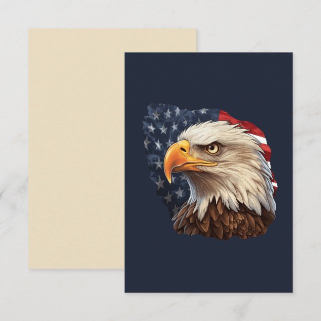 American Flag Bald Eagle Mitteilungskarte (Vorne/Hinten)