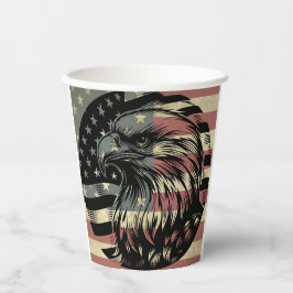 American Flag Bald Eagle Patriotic Pappbecher