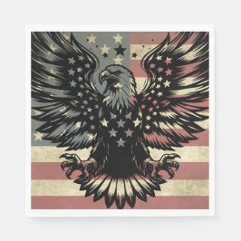 American Flag Bald Eagle Patriotic Serviette