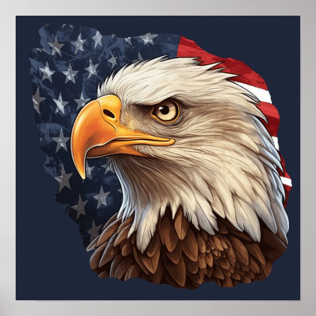 American Flag Bald Eagle Poster (Vorne)