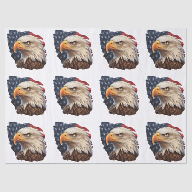 American Flag Bald Eagle Seidenpapier (Vorderseite)