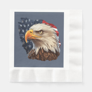 American Flag Bald Eagle Serviette