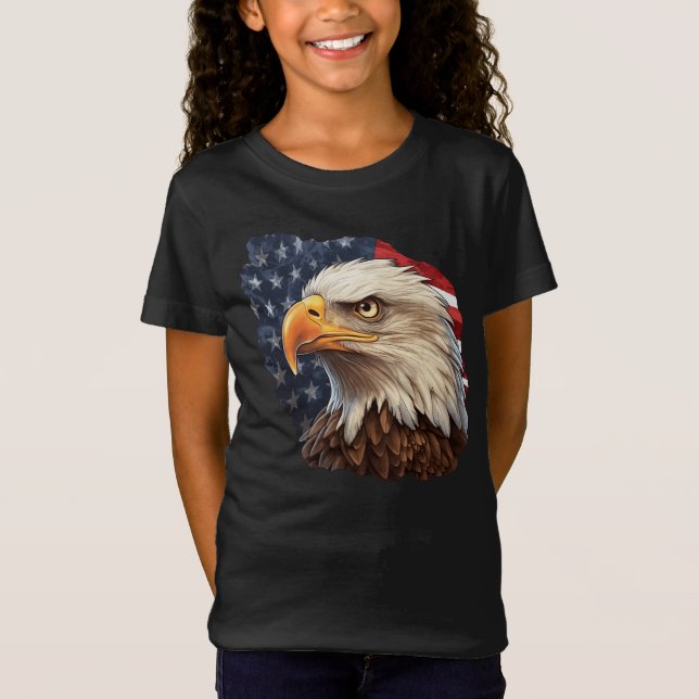 American Flag Bald Eagle T-Shirt (Vorderseite)