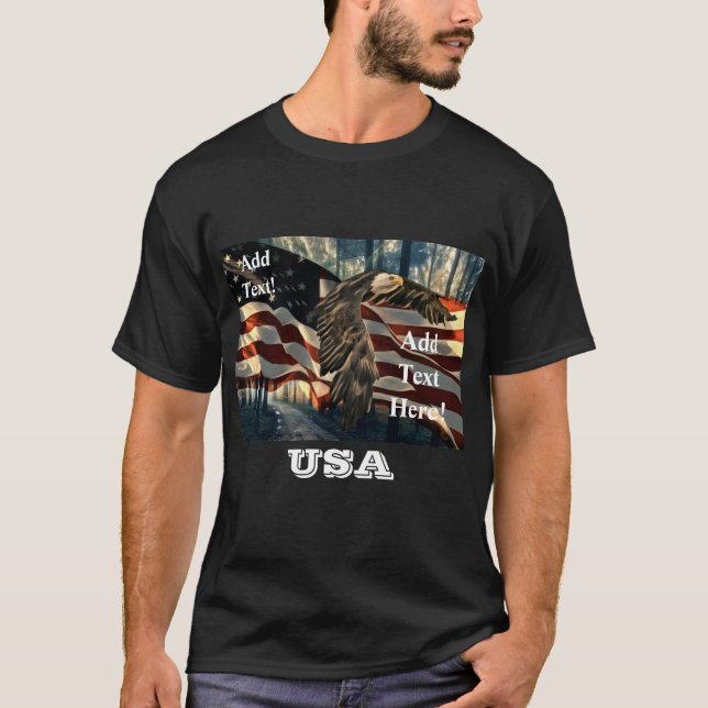 American Flag Bald Eagle T-Shirt (Vorderseite)