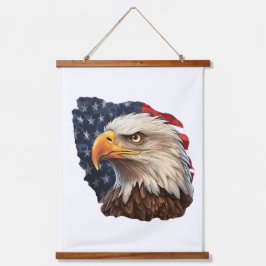 American Flag Bald Eagle Wandteppich Mit Holzrahmen