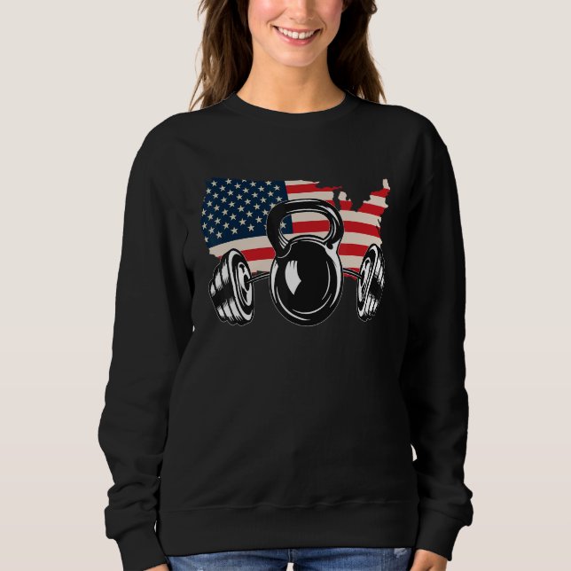 American Flag Barbell 2 Sweatshirt (Vorderseite)