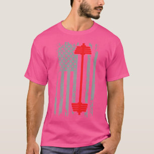 American Flag Barbell T-Shirt