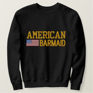 American Flag Barmaid bestickt Besticktes Sweatshirt