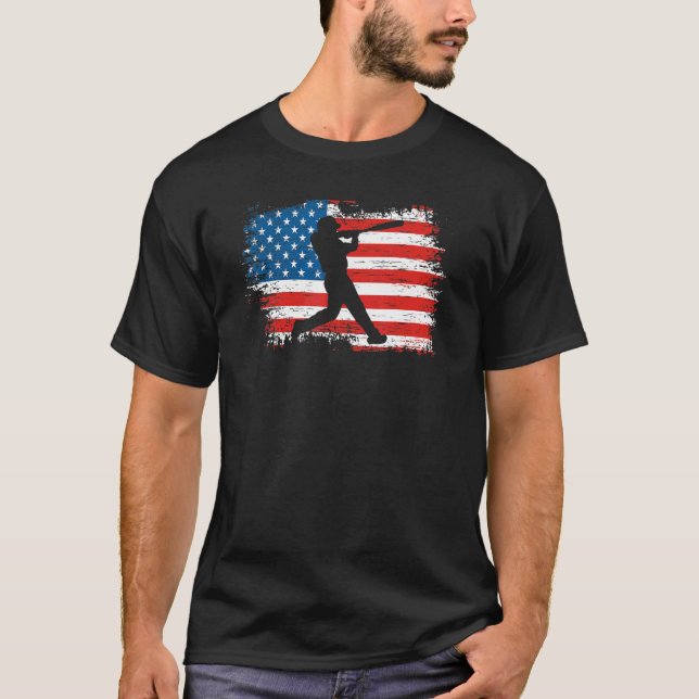 American Flag Baseball Apparel Baseball T-Shirt (Vorderseite)