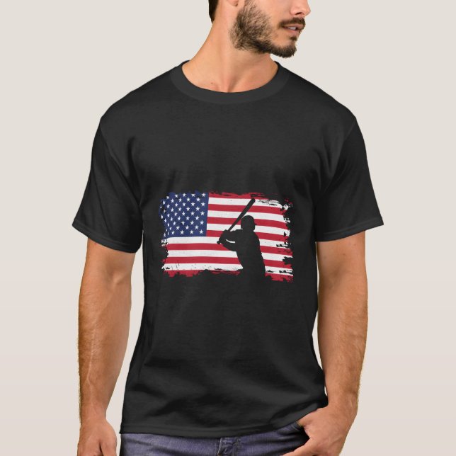 American Flag Baseball Baseball T-Shirt (Vorderseite)