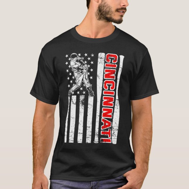 American Flag Baseball Fans T-Shirt (Vorderseite)