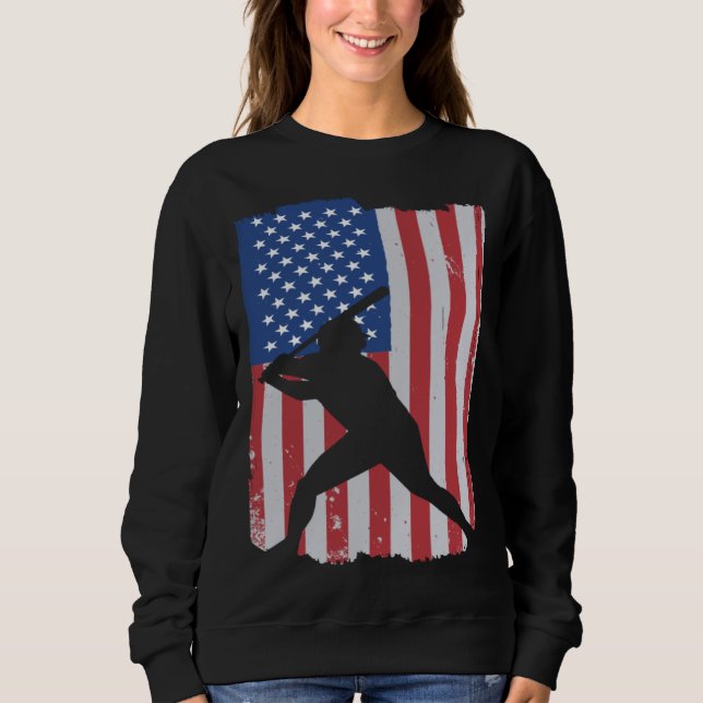 American Flag Baseball Sweatshirt (Vorderseite)