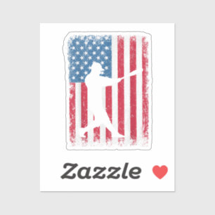 American Flag Baseball Team Geschenk für Men Boys  Aufkleber