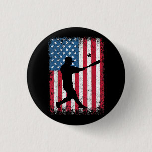 American Flag Baseball Team Geschenk für Men Boys Button