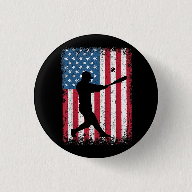 American Flag Baseball Team Geschenk für Men Boys  Button (Vorderseite)