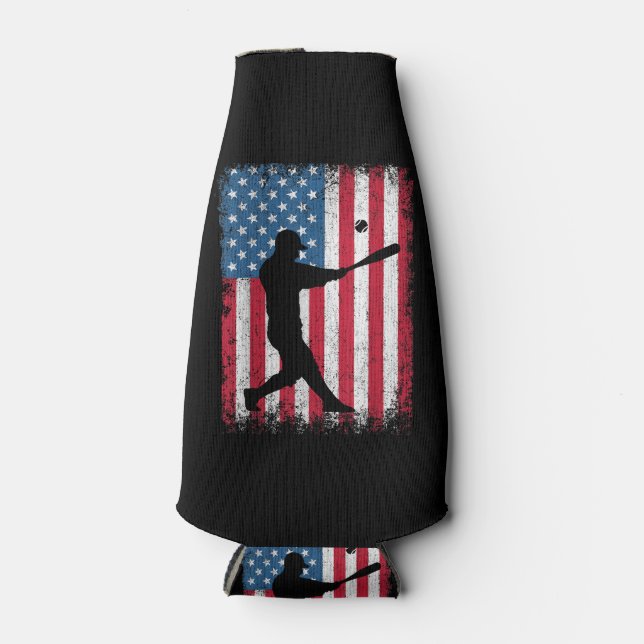 American Flag Baseball Team Geschenk für Men Boys  Flaschenkühler (Vorderseite)