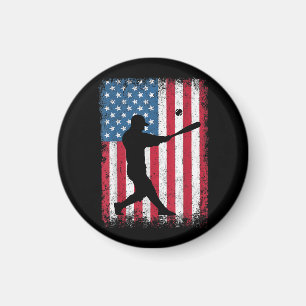 American Flag Baseball Team Geschenk für Men Boys  Magnet