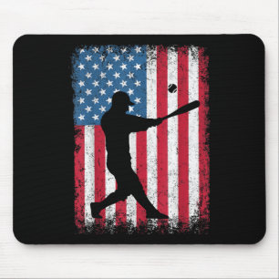 American Flag Baseball Team Geschenk für Men Boys Mousepad