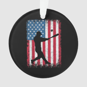 American Flag Baseball Team Geschenk für Men Boys  Ornament