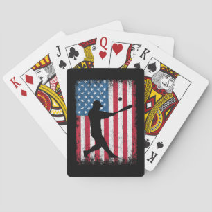 American Flag Baseball Team Geschenk für Men Boys  Spielkarten