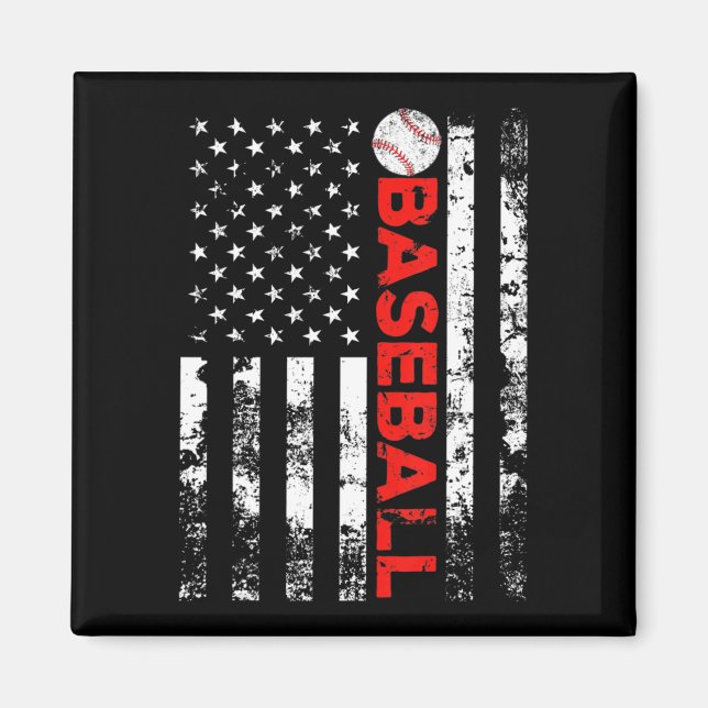 American Flag Baseball Team Geschenk Magnet (Vorne)