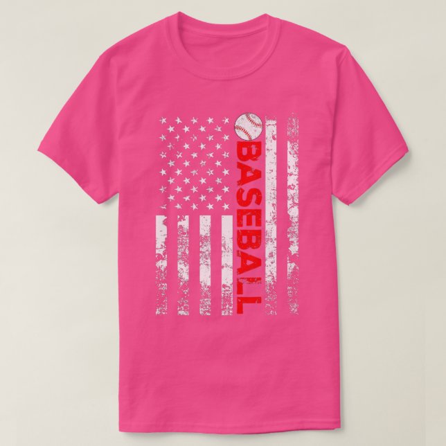 American Flag Baseball Team Geschenk T-Shirt (Design vorne)