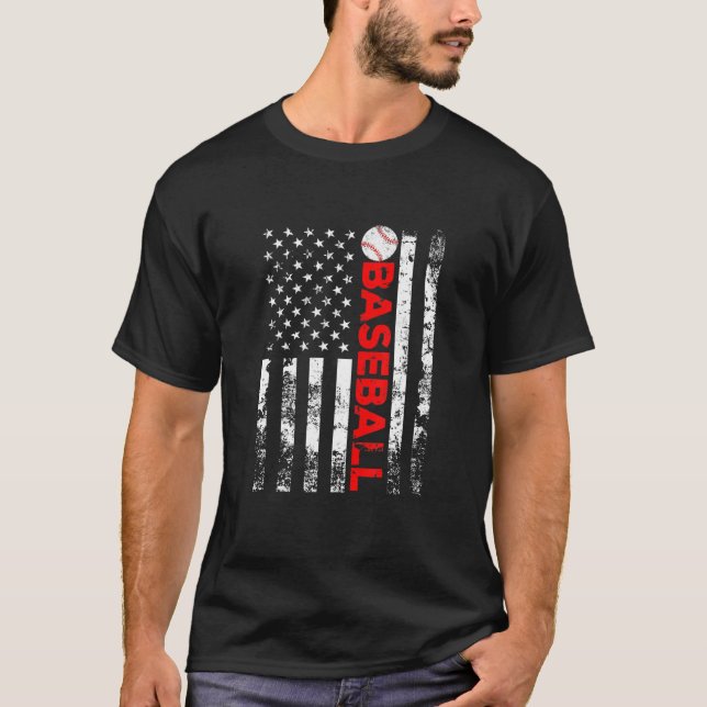 American Flag Baseball Team T-Shirt (Vorderseite)