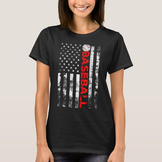 American Flag Baseball Team T-Shirt (Vorderseite)