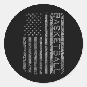 American Flag Basketball Player Coach für Männer u Runder Aufkleber
