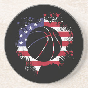 American Flag Basketball Player Getränkeuntersetzer