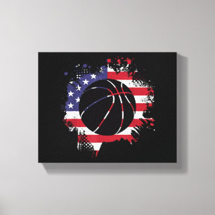 American Flag Basketball Player Leinwanddruck