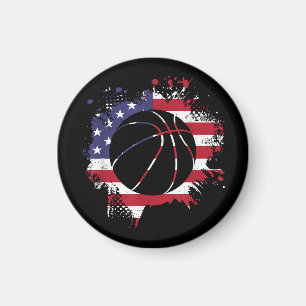 American Flag Basketball Player Magnet