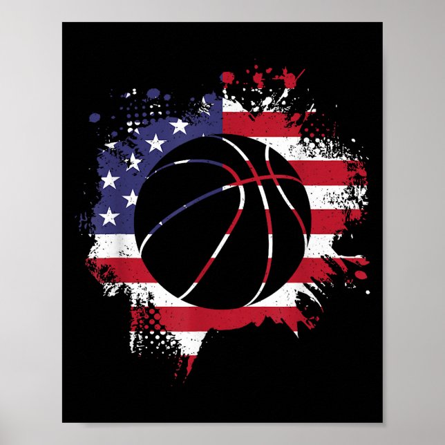 American Flag Basketball Player Poster (Vorne)
