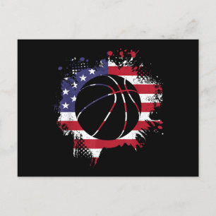 American Flag Basketball Player Postkarte