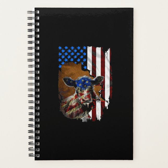 American Flag Bauer Cow Gift Planer (Vorderseite)