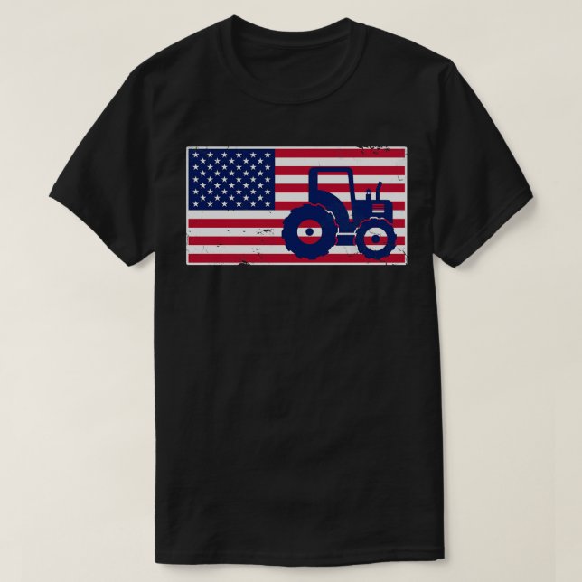 American Flag Bauer Farm USA Patriotic T-Shirt (Design vorne)