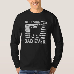 American Flag Best Shih Tzu Vater Shihtzu Dog Pet T-Shirt