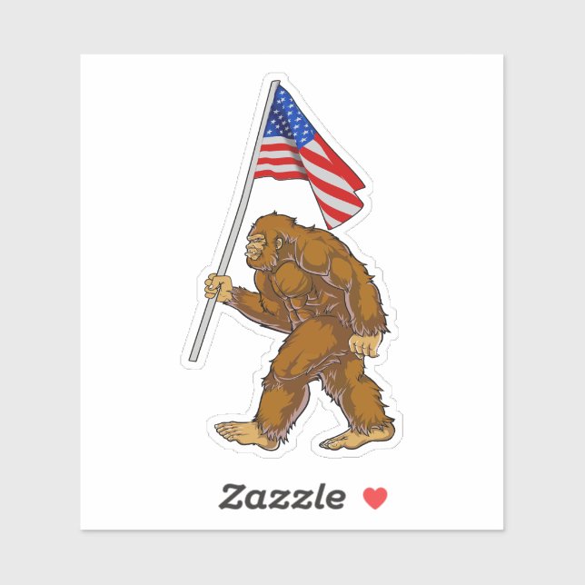 American Flag Bigfoot Aufkleber (Blatt)