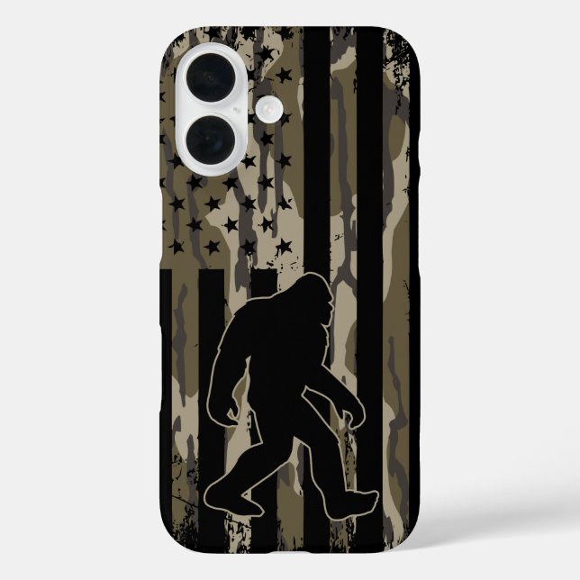 American Flag Bigfoot Bottom Land Camouflage iPhone 16 Hülle (Rückseite)